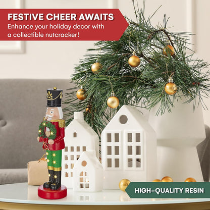 Christmas Snowman Decor Christmas Figurines Resin Snowman Lighted Decorations Indoor Christmas Nutcracker LED Holiday Light up Snowman Indoor Festive Fiber Optic Decorations