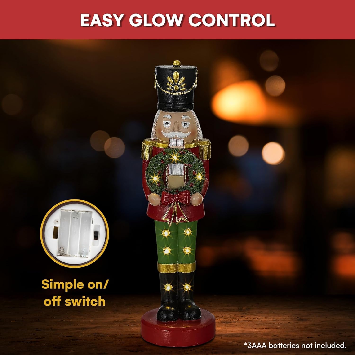 Christmas Snowman Decor Christmas Figurines Resin Snowman Lighted Decorations Indoor Christmas Nutcracker LED Holiday Light up Snowman Indoor Festive Fiber Optic Decorations